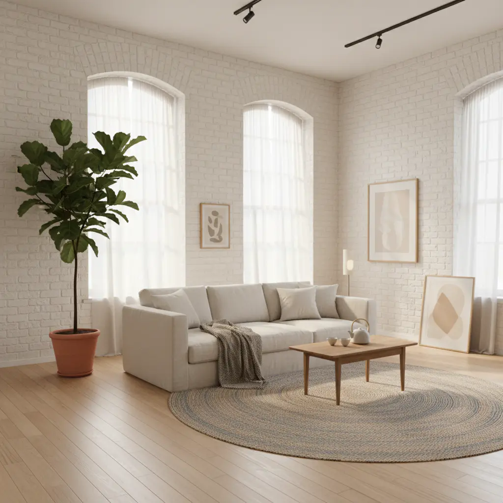 Peaceful studio room with natural light