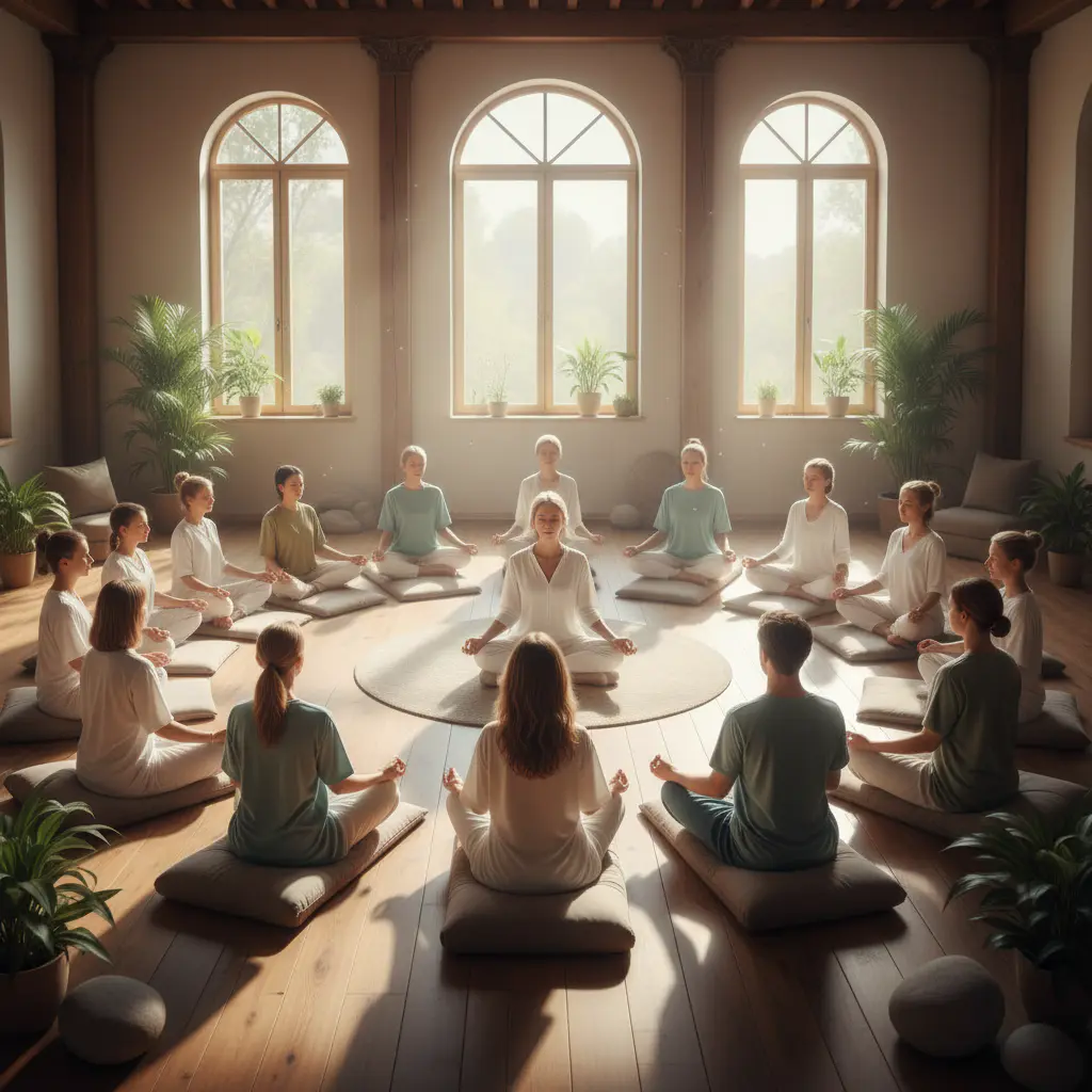 Group meditation session